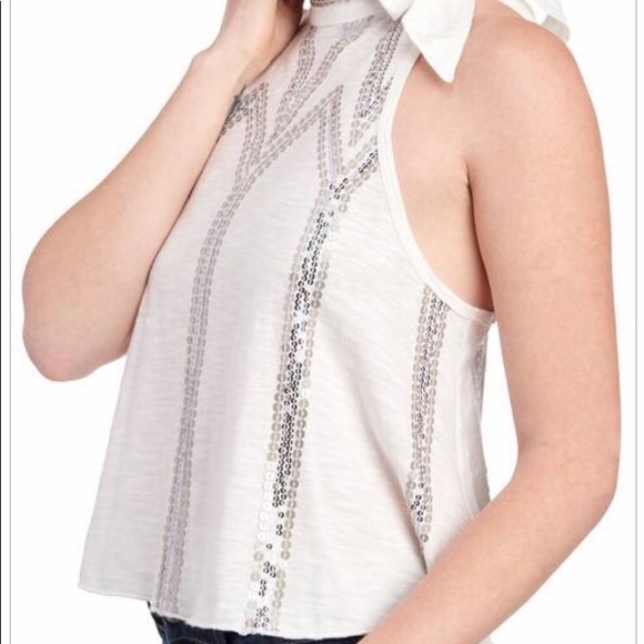 Free People Sequin Bow Top - Picture 3 of 3